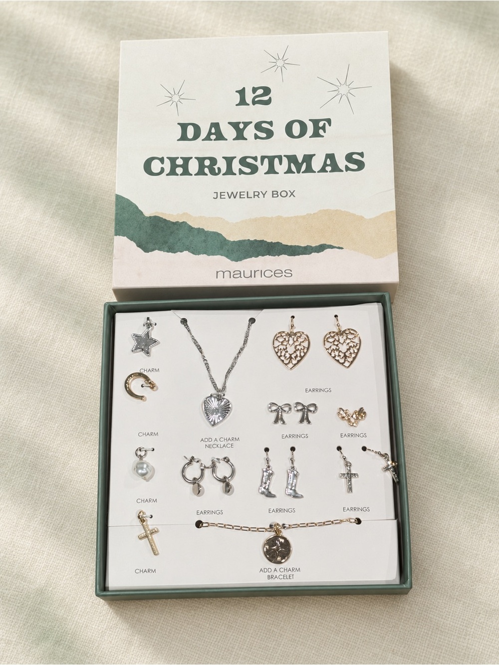 Maurices Mixed Gold and Silver 12-Piece Earrings & Charms Set